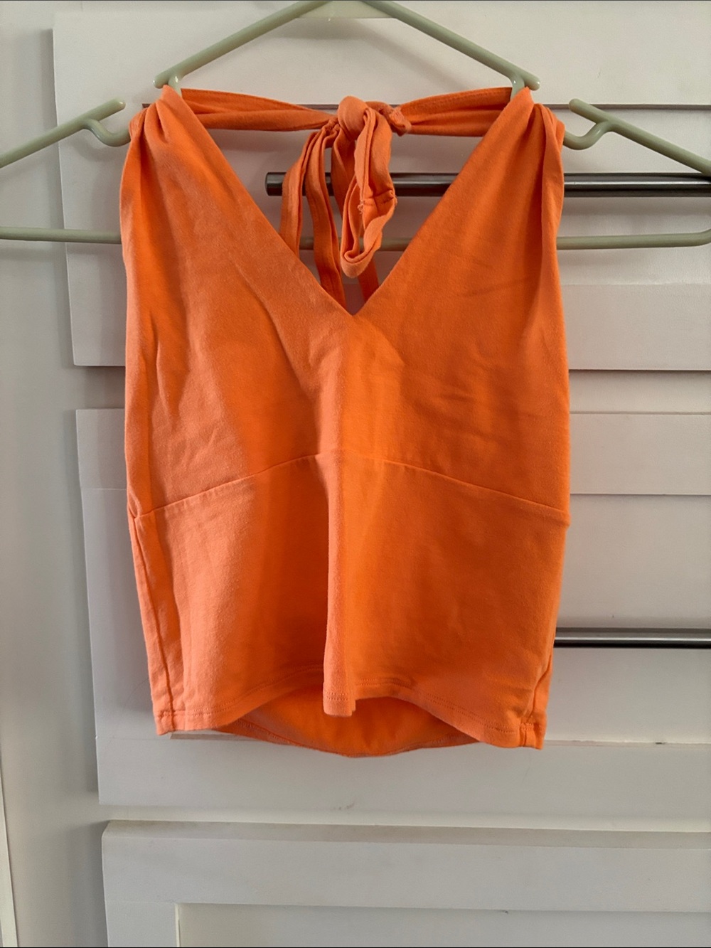 Hollister Bright Orange Halter Tie-Back Tank